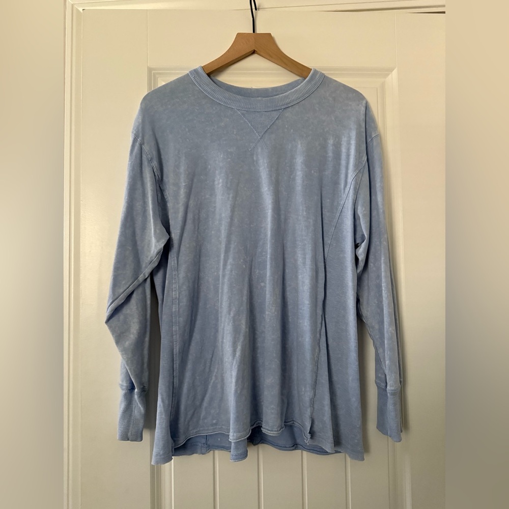 Aerie Sky Blue Ribbed Top